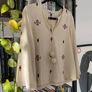 Madewell Embroidered Fringe Top
